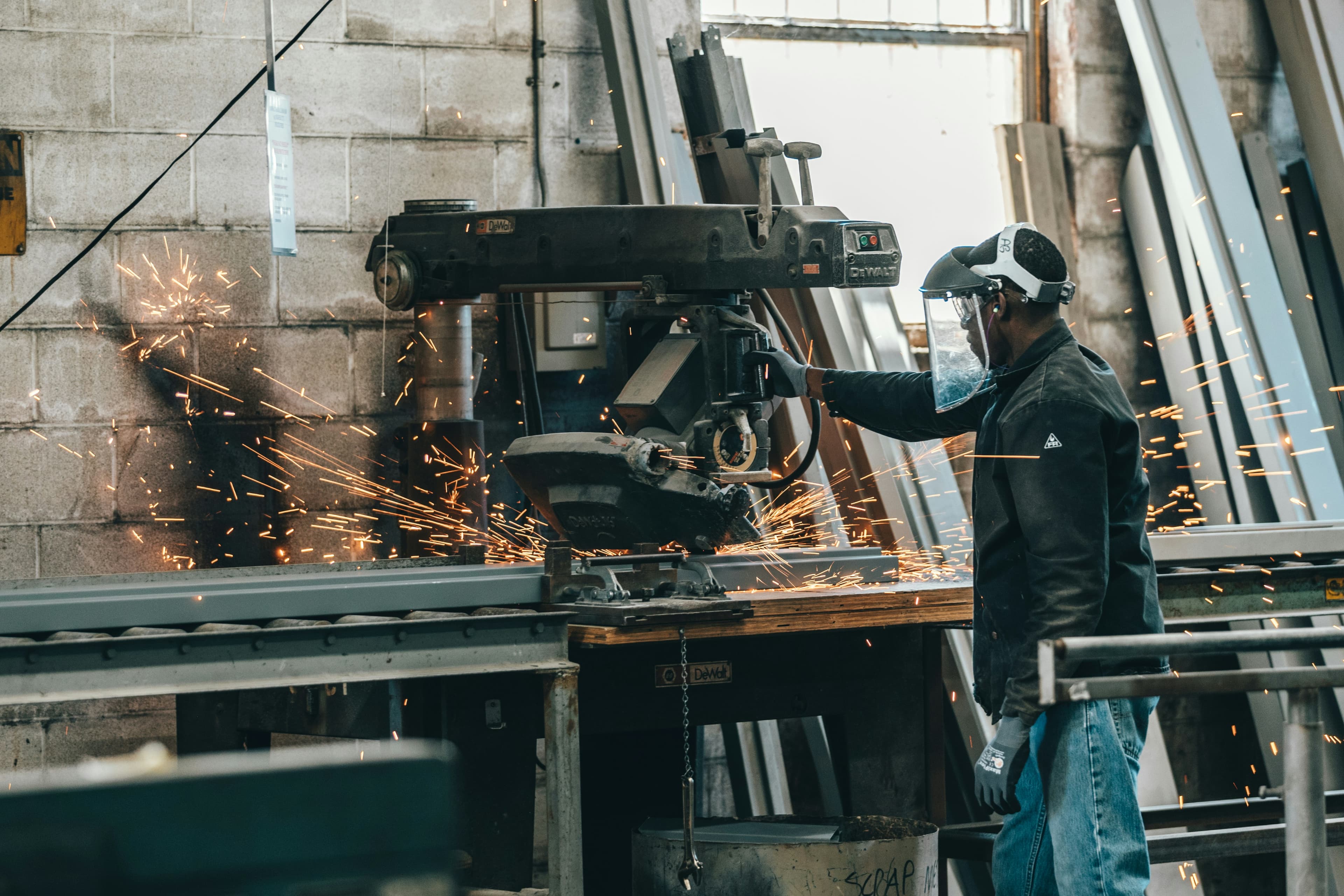 Welder at work in the Paradise Ironworks shop